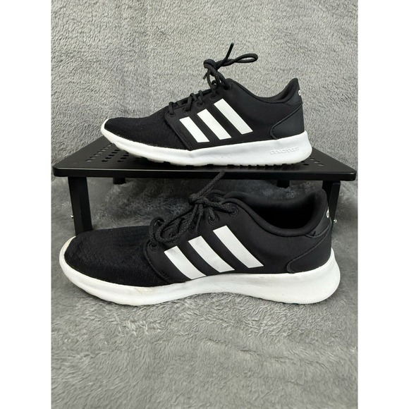 Adidas Womens Size 8.5 Cloudfoam QT Racer Sneakers Black Lace Up Low Top DB0275 - Picture 2 of 8